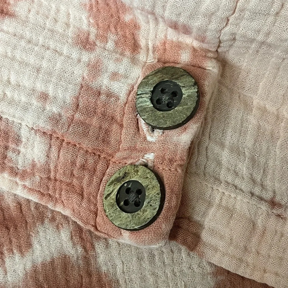 Pure Jill Blouse Women XS Boxy Tie-Dyed Tunic Gauze Slub Knit Lagenlook Boho - Picture 9 of 11